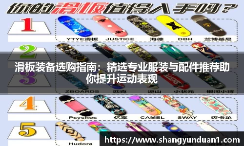 滑板装备选购指南：精选专业服装与配件推荐助你提升运动表现